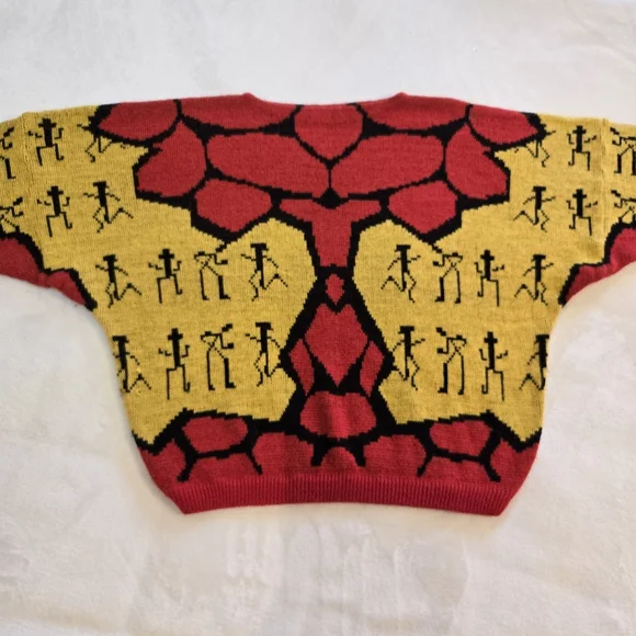 Rare Vtg Esprit Sport Sweater Women's Medium Oversized Geometric Southwestern - Picture 8 of 12